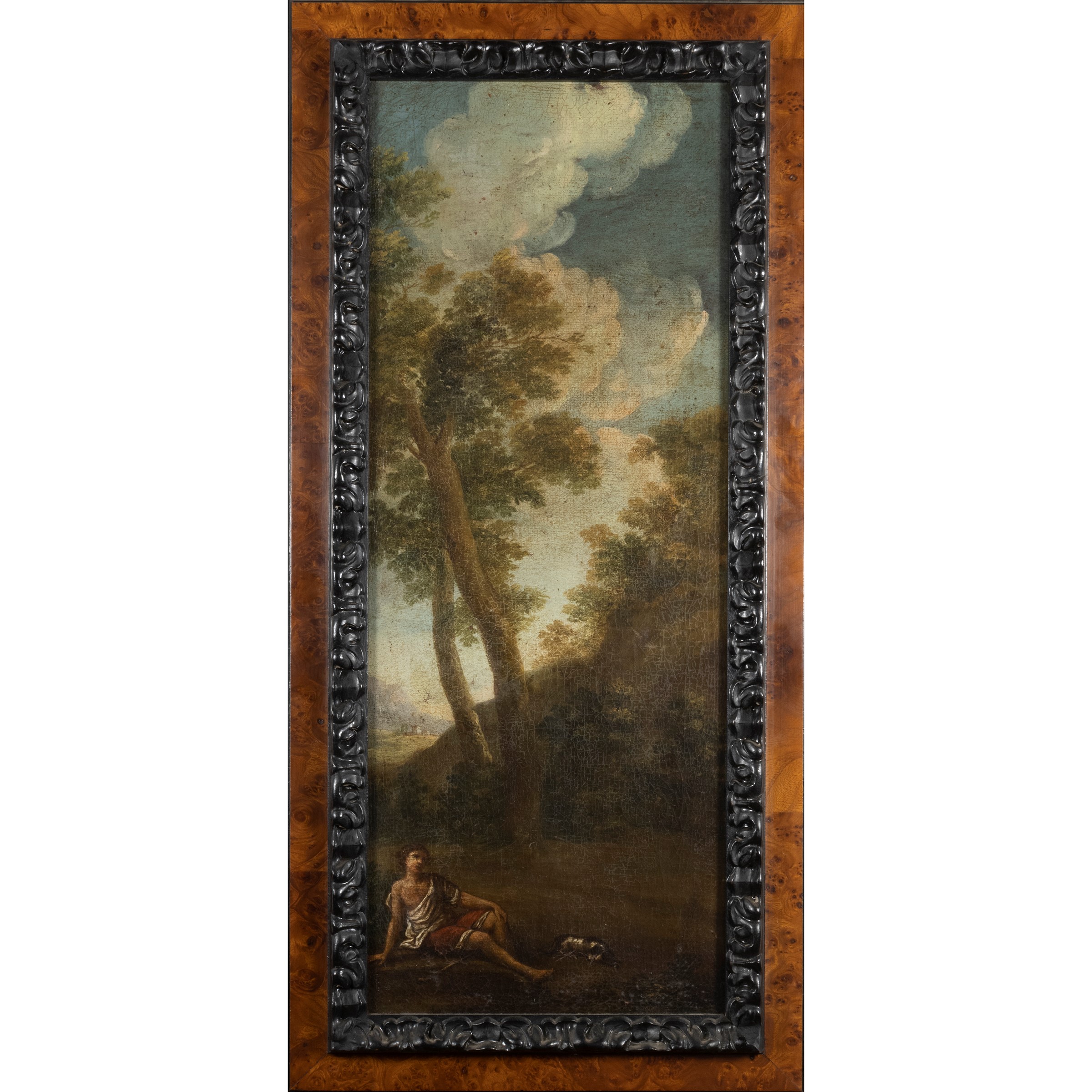 Pittore dell'Italia settentrionale, Paesaggio con figura, olio su tela