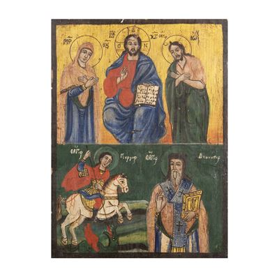 Icona, Deesis con San Giorgio e San Nicola, tempera su tavola