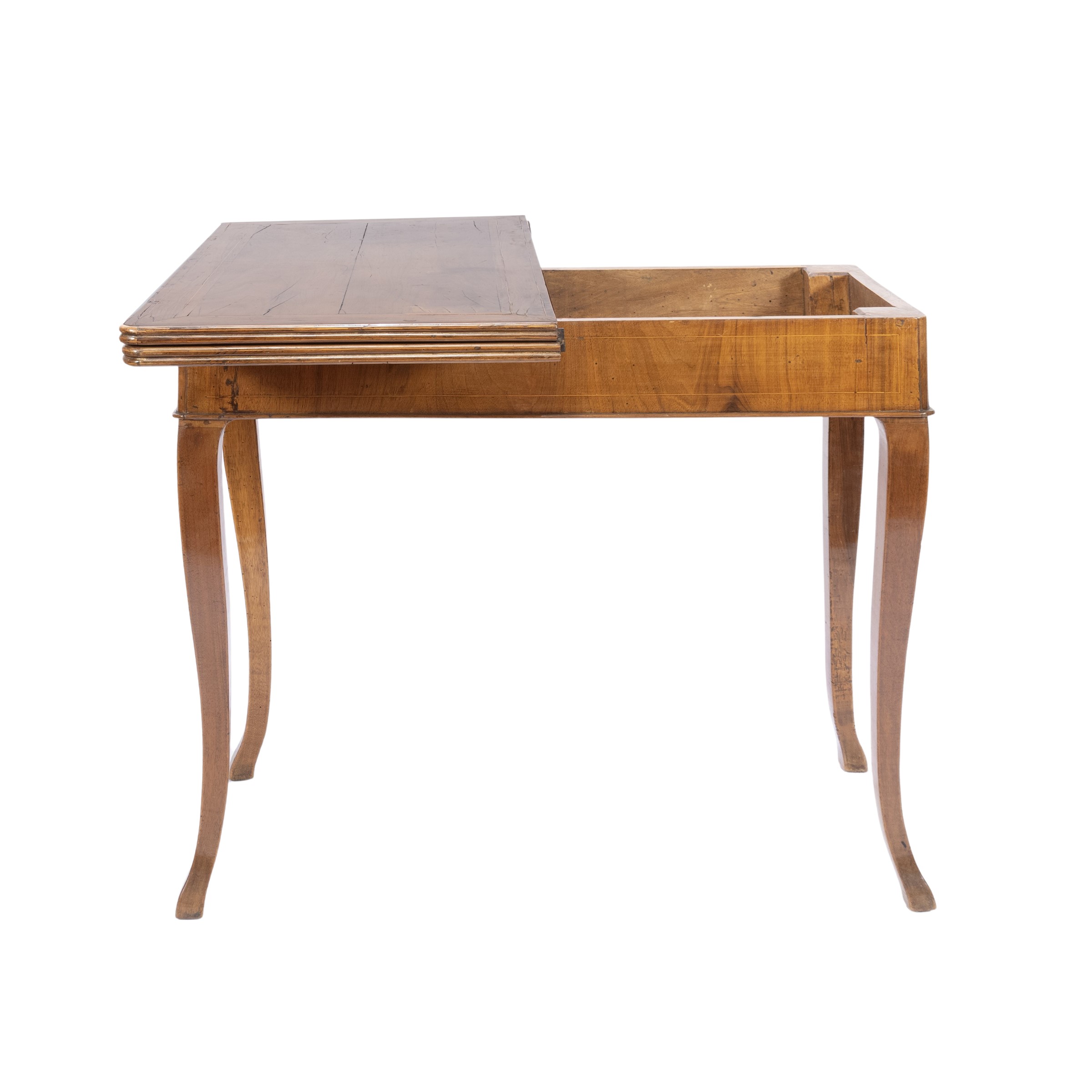 Tavolo da gioco, legno filettato, Italia, XVIII - XIX Sec.