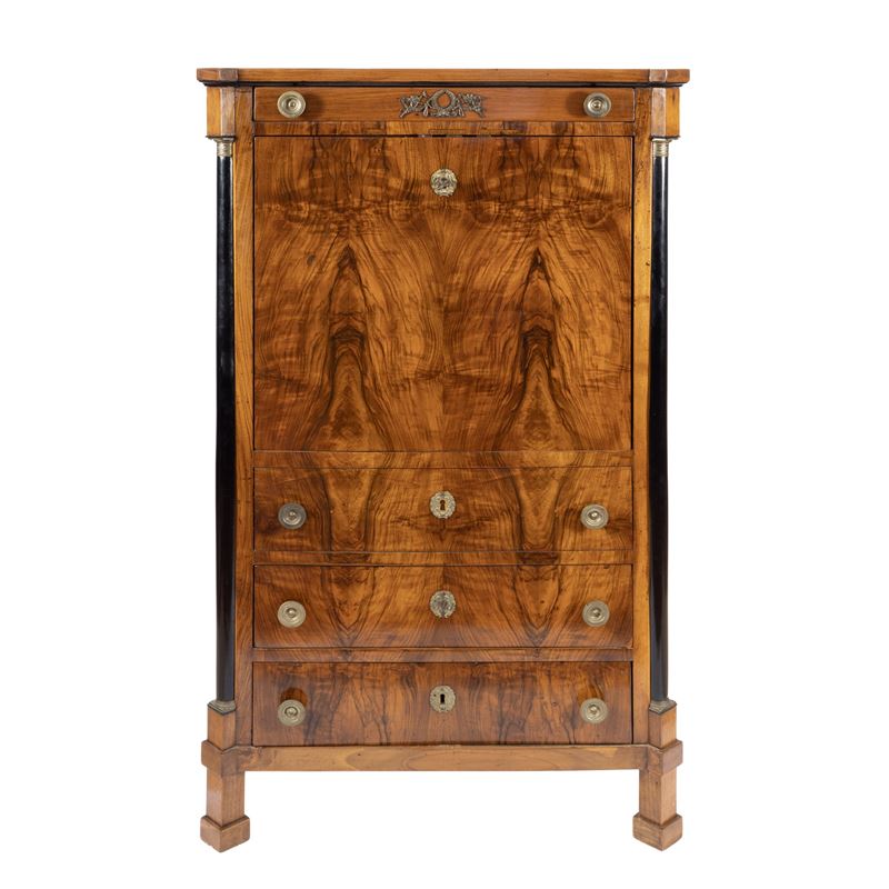 Secretaire in legno con cassaforte