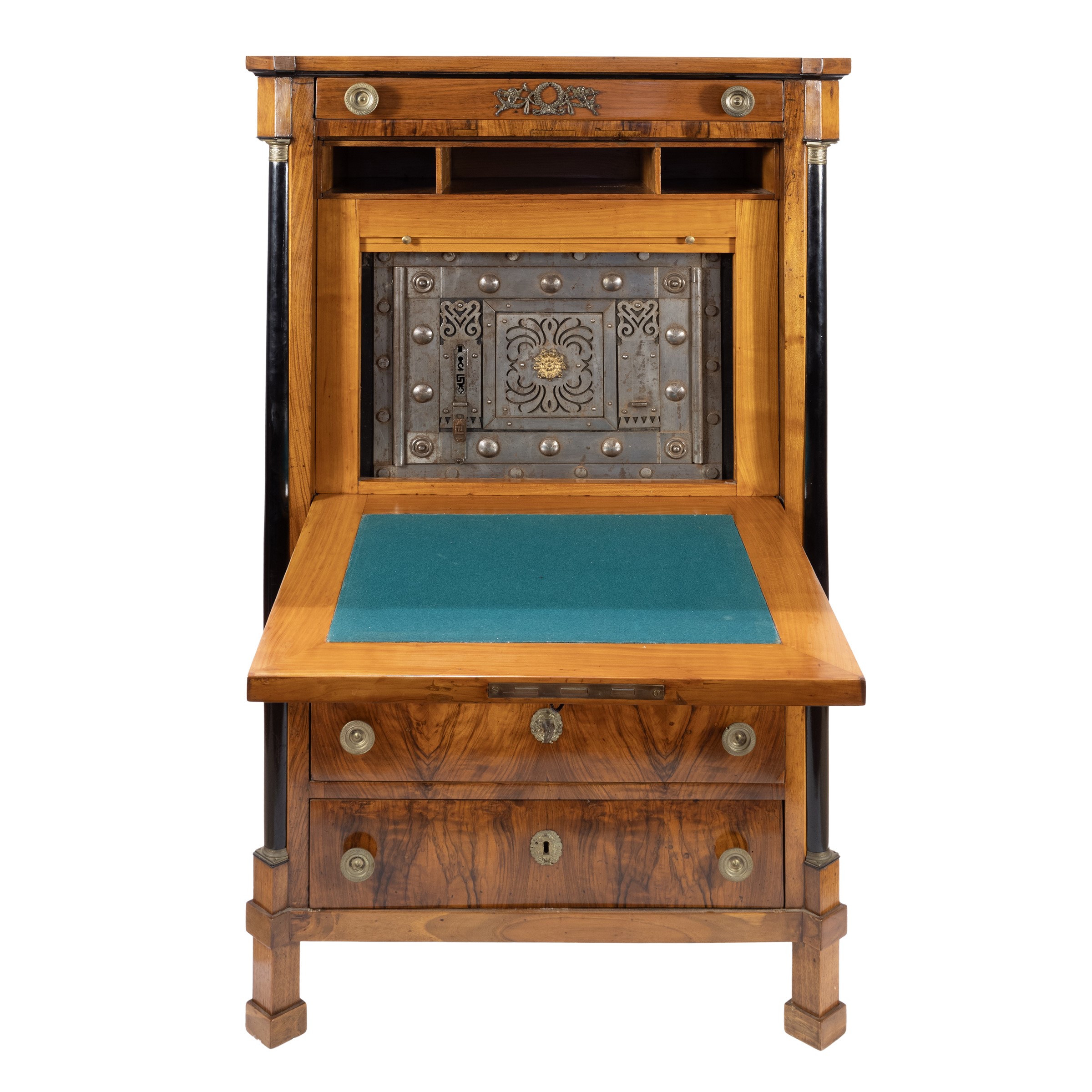 Secretaire in legno con cassaforte