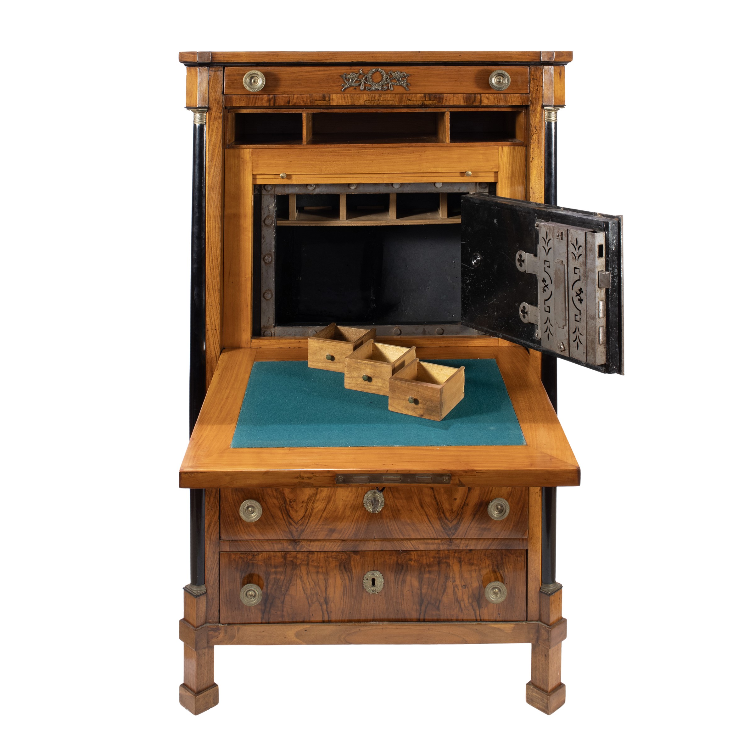 Secretaire in legno con cassaforte
