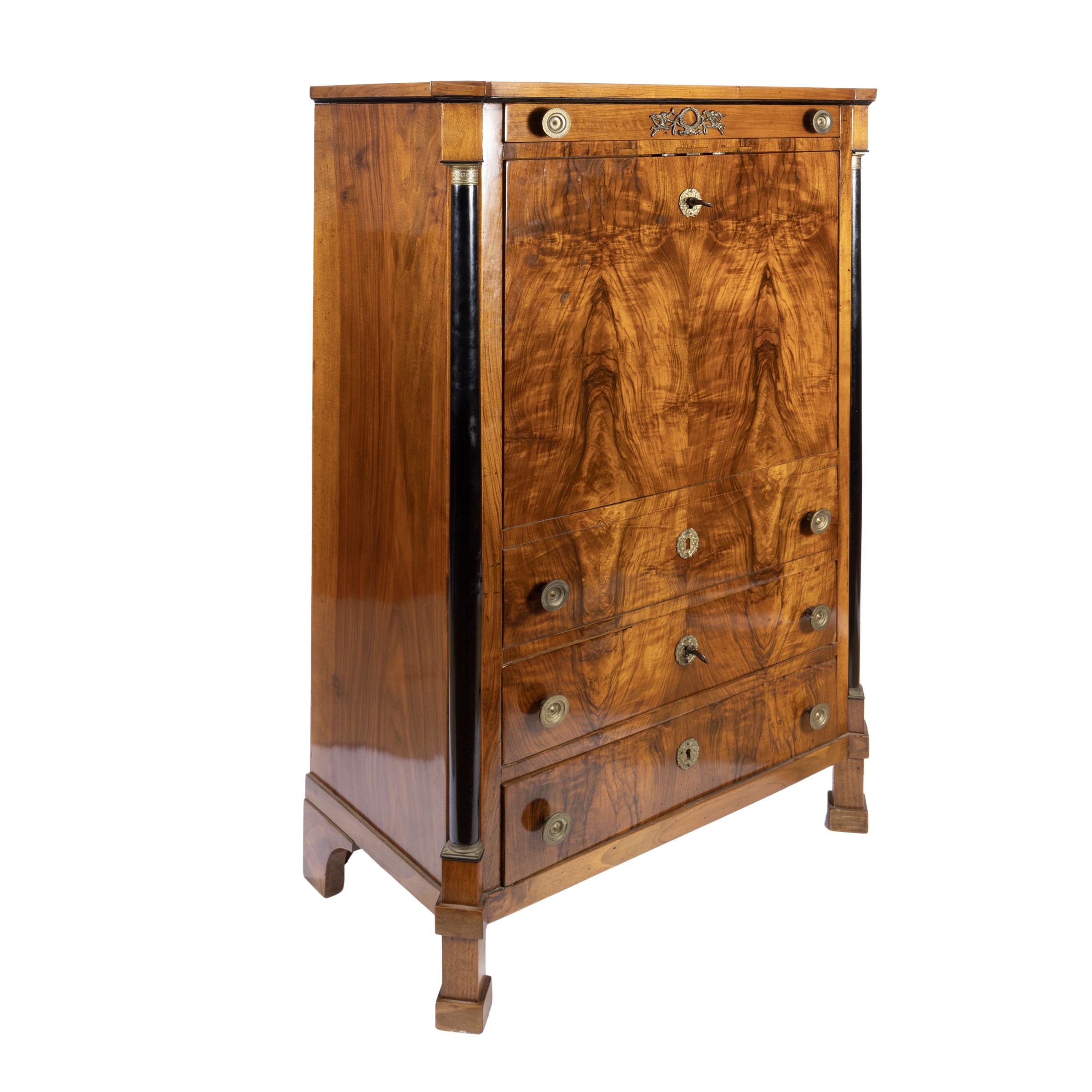 Secretaire in legno con cassaforte