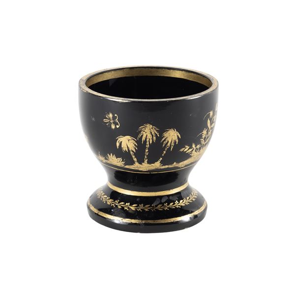 Small goblet in matt black glass  (19th century)  - Auction FINE ART, ROMAN MARBLES, OLD MASTER AND 19th CENTURY PAINTINGS - II - Colasanti Casa d'Aste