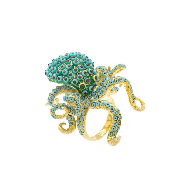 Anello a foggia di piovra in oro giallo 9kt
