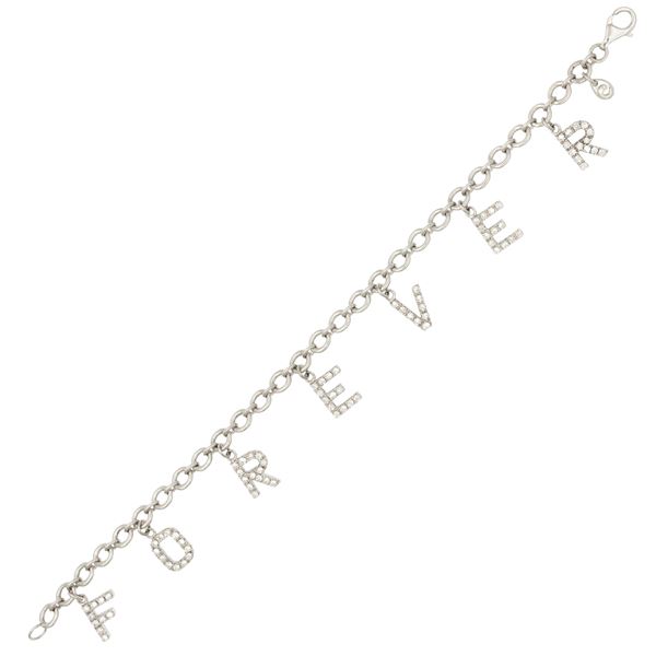 Bracciale Forever in oro bianco 18kt e diamanti