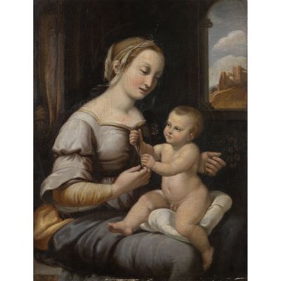 Raffaello Sanzio, Madonna dei Garofani, olio su tavola