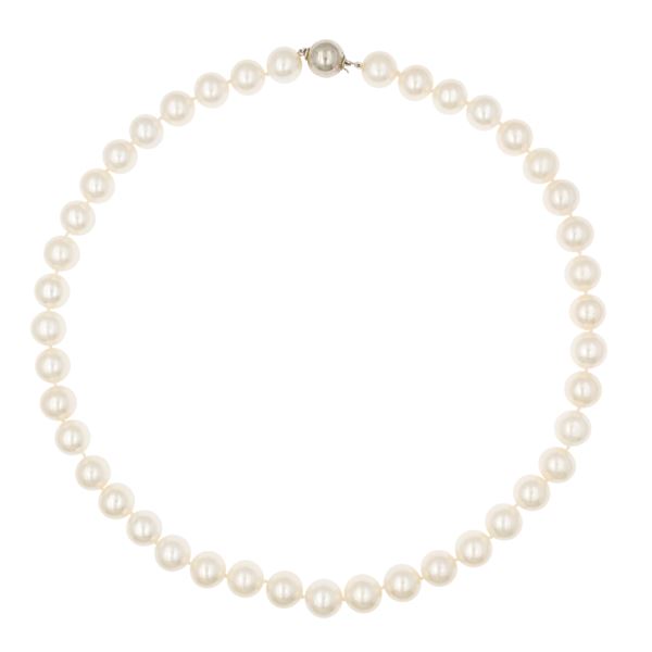 Collana ad un filo di perle coltivate