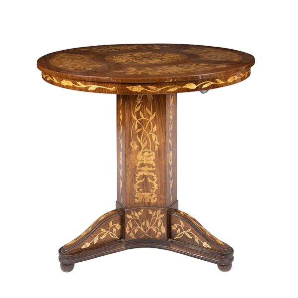 Carved wooden centerpiece table