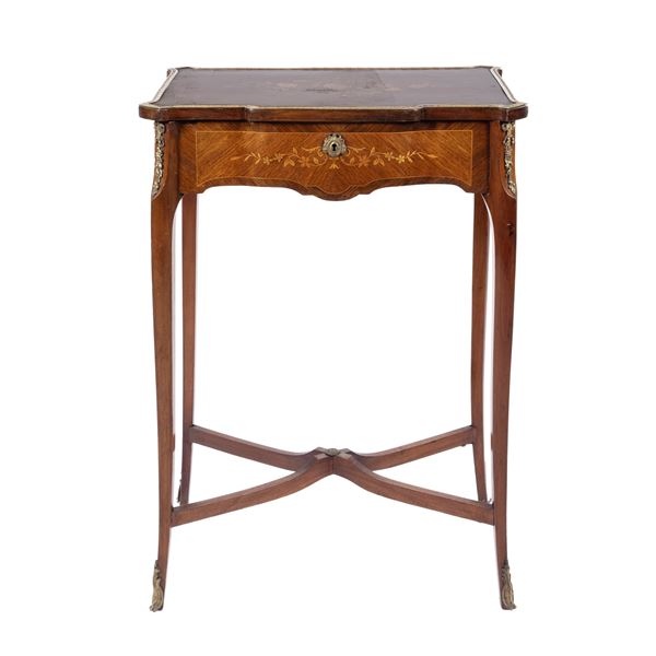 Inlaid wooden coffee table