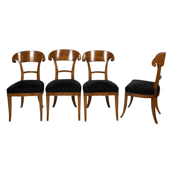 Quattro sedie Biedermeier  (Austria, XIX Sec.)  - Asta FINE ART, MARMI ROMANI, DIPINTI ANTICHI E DEL XIX SECOLO - II - Colasanti Casa d'Aste