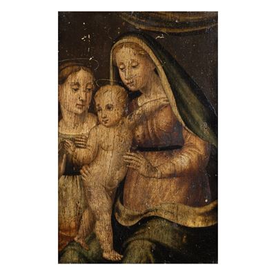 Scuola Emiliana, Il matrimonio mistico di Santa Caterina, olio su tavola