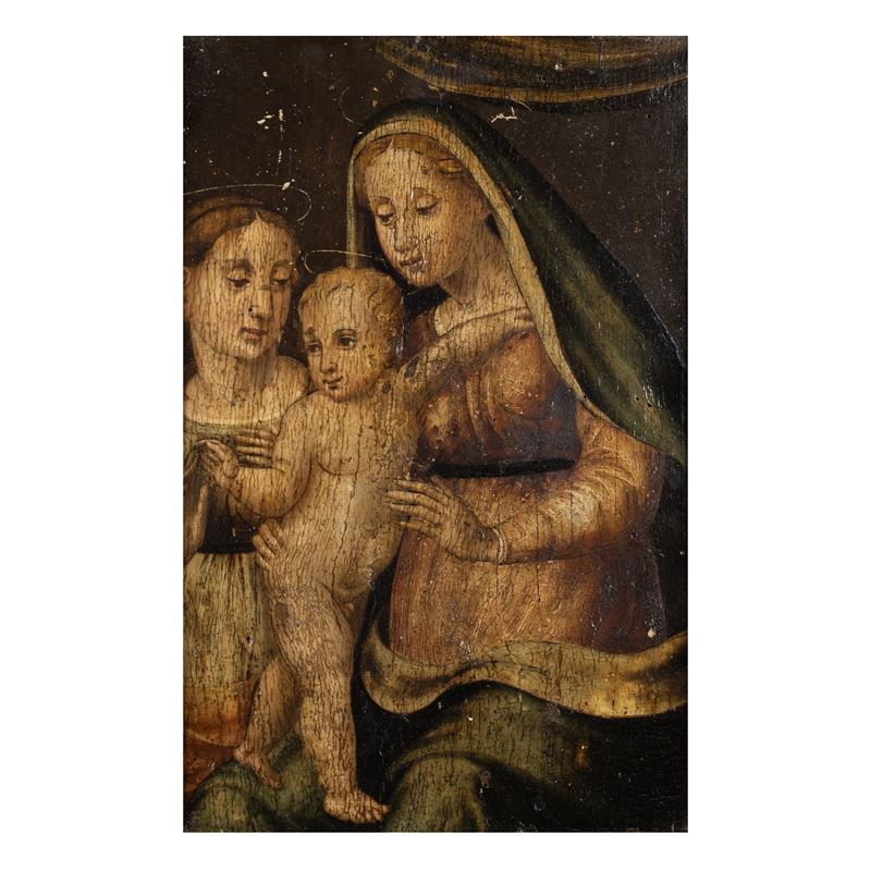 Scuola Emiliana, Il matrimonio mistico di Santa Caterina, olio su tavola