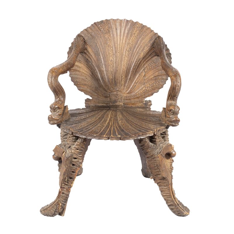 Poltrona con braccioli, "mobile da Grotta"