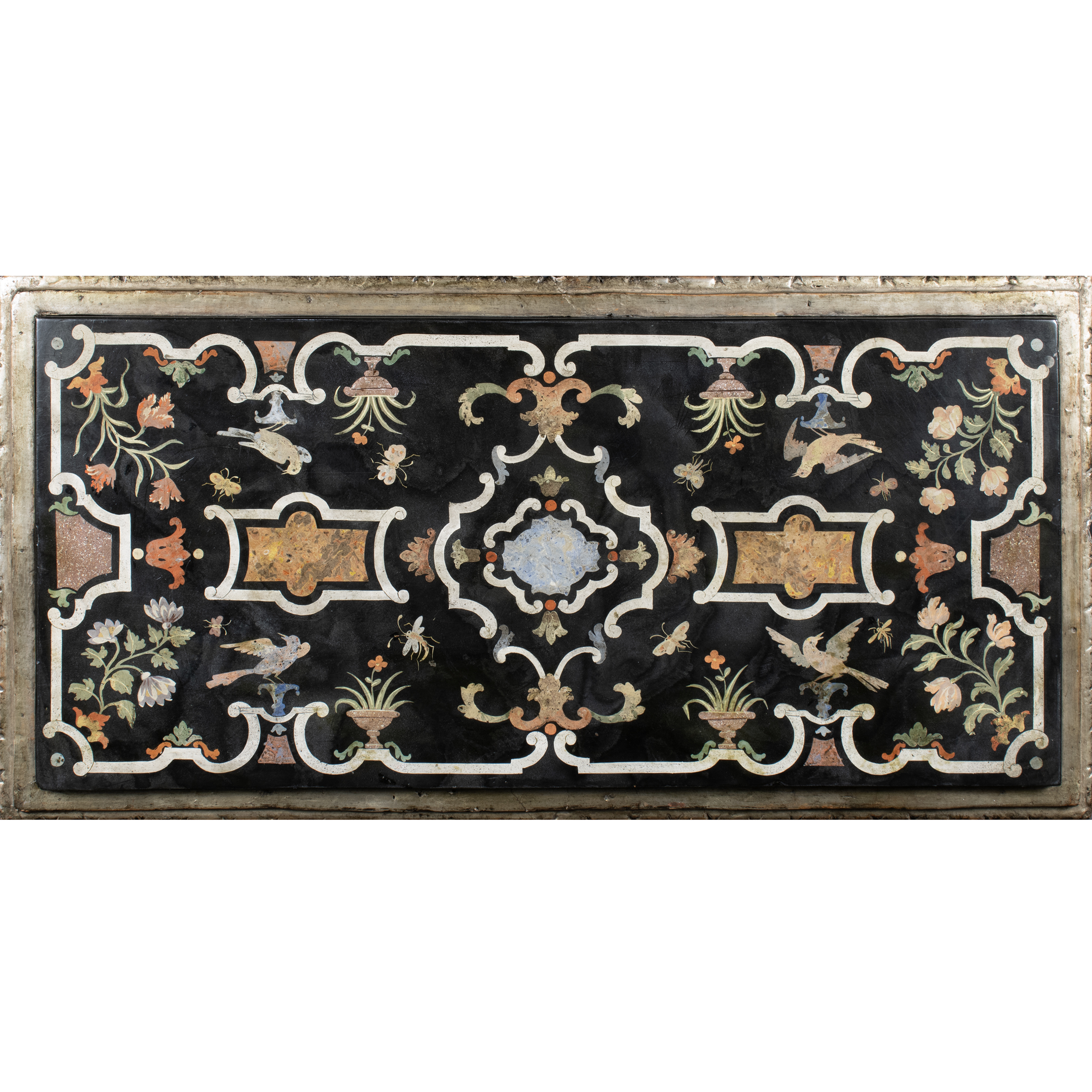 Coppia di pannelli in scagliola