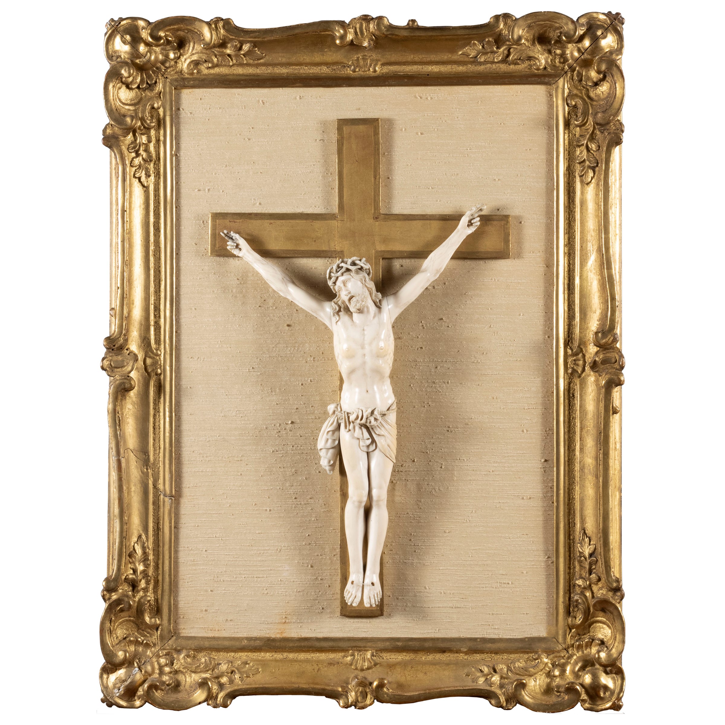 Figura di Cristo crocifisso in avorio e legno