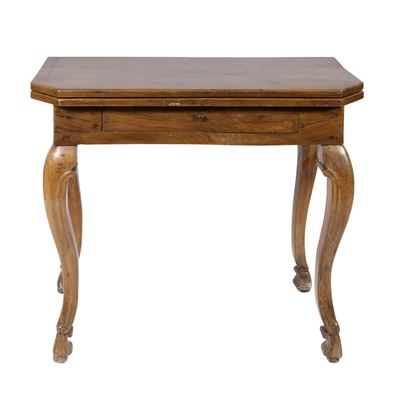Tavolino da gioco in legno, Italia, XIX - XX secolo