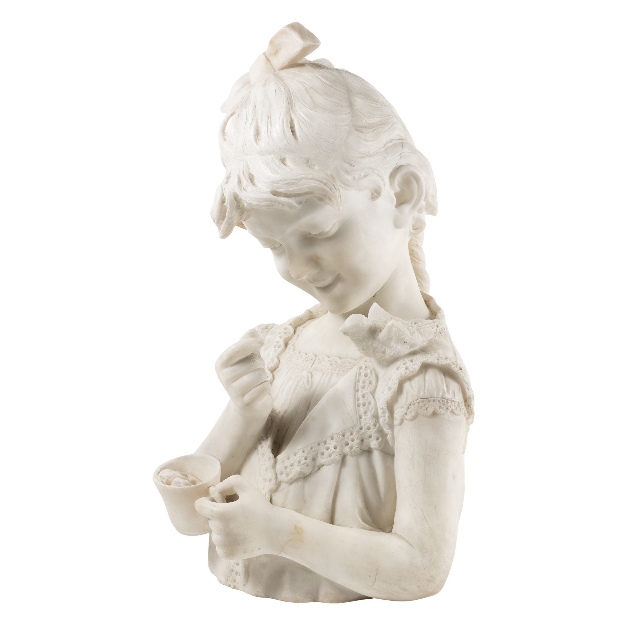 Scultura in marmo bianco