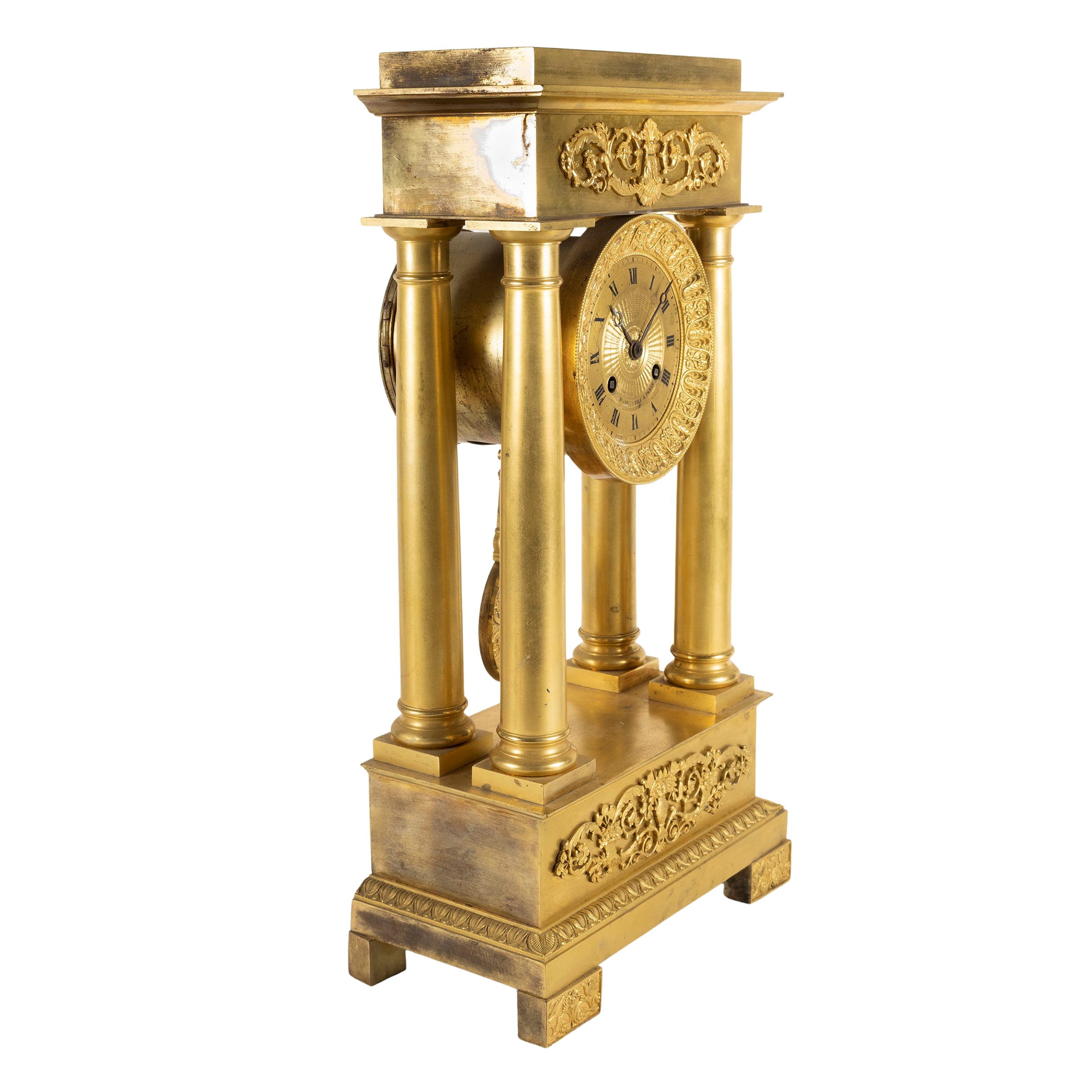 Orologio da tavolo in bronzo dorato