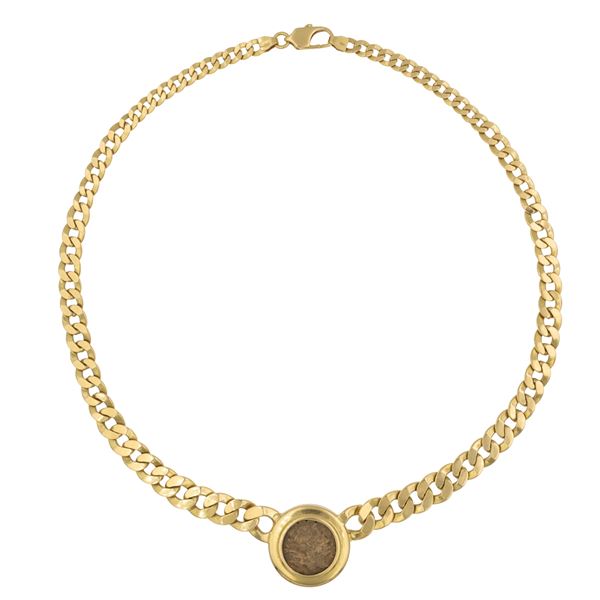 Collana in oro giallo 18kt a maglia groumette  - Asta GIOIELLI E OROLOGI - Colasanti Casa d'Aste