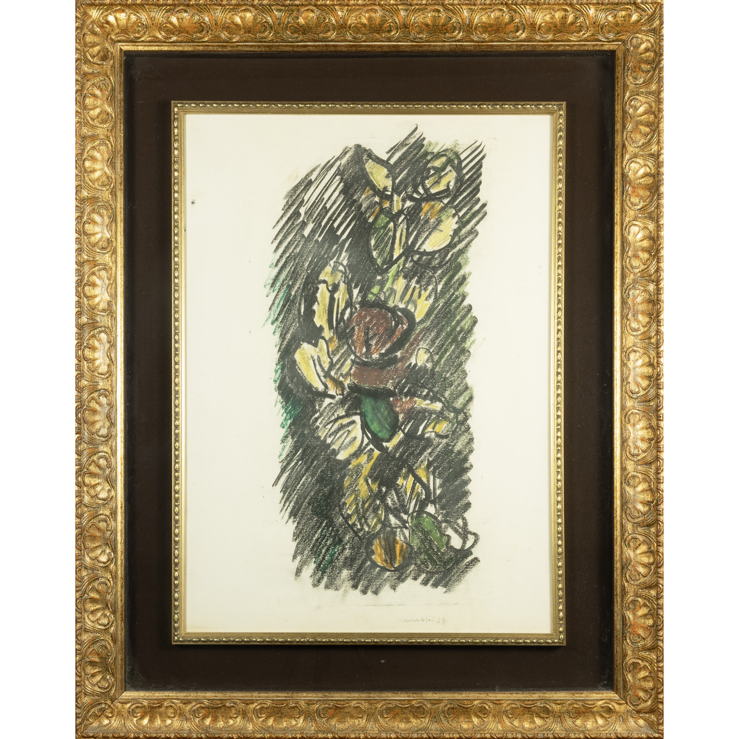 Ennio Morlotti - Fiori di cactus, pastelli su carta