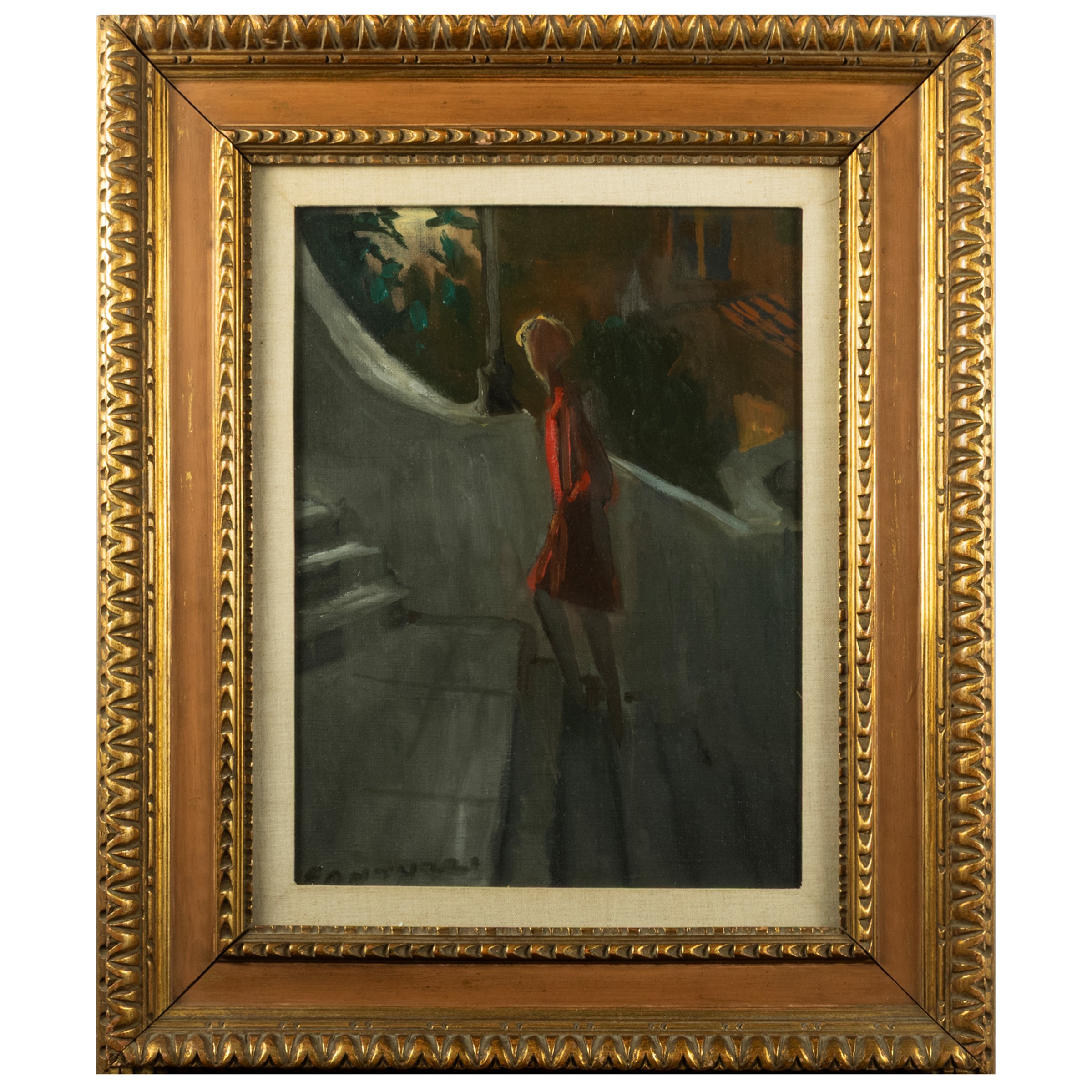 Eliano Fantuzzi - Cappotto rosso, olio su tela, 1967