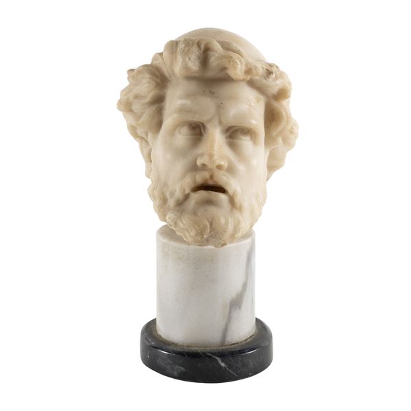 Piccola testa in marmo  (XVIII - XIX Sec.)  - Asta FINE ART, MARMI ROMANI, DIPINTI ANTICHI E DEL XIX SECOLO - II - Colasanti Casa d'Aste