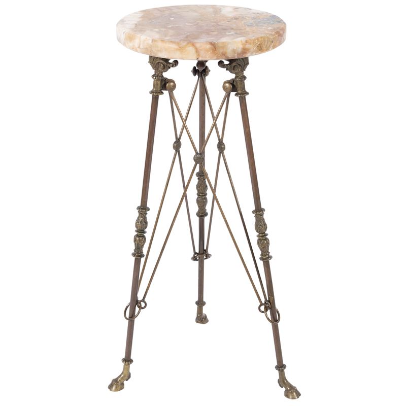 Gueridon in bronzo e marmo