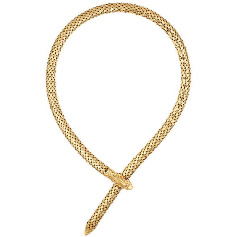 Collana a serpente in oro giallo 18kt