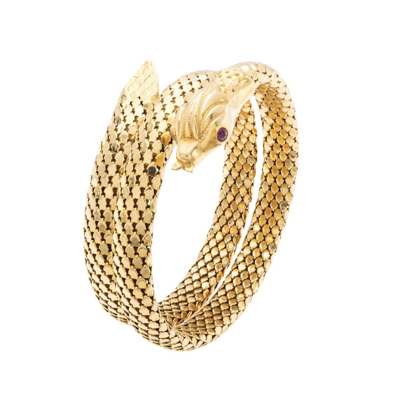 Bracciale a serpente in oro giallo 18kt