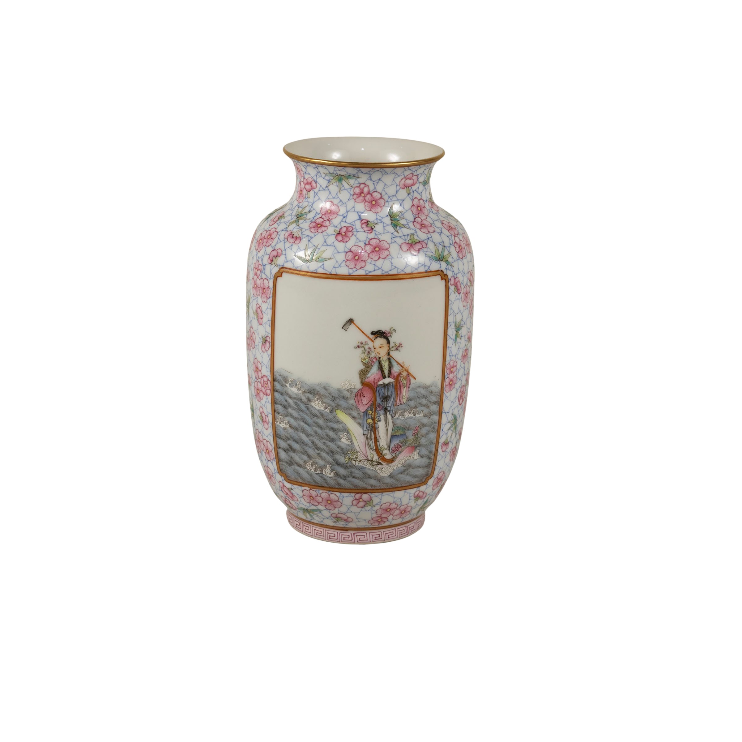 Piccolo Vaso in Porcellana Famiglia Rosa