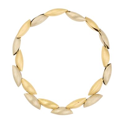 Collana Design in Oro Satinato a Due Colori 18kt