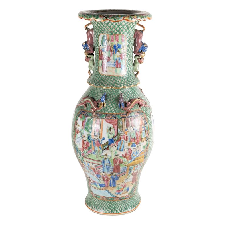 Grande vaso in porcellana Famiglia rosa