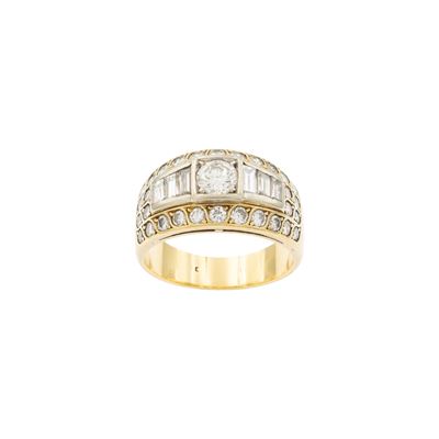 Anello a fascia in oro bicolore 18kt con diamanti naturali
