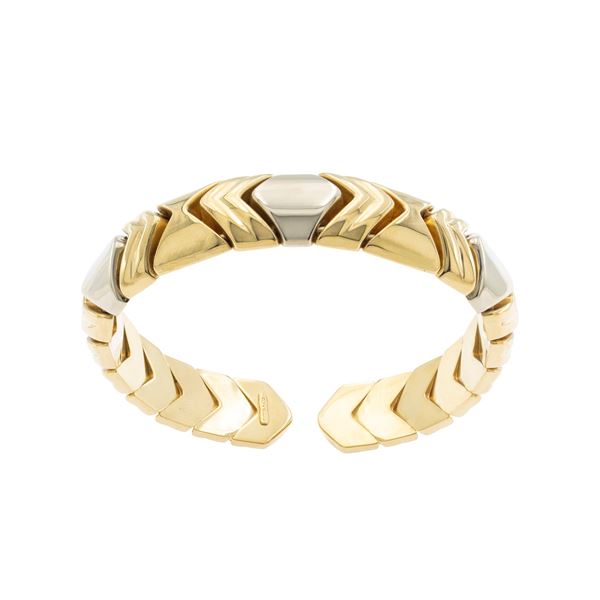 Bracciale a manetta in oro a due colori 18kt