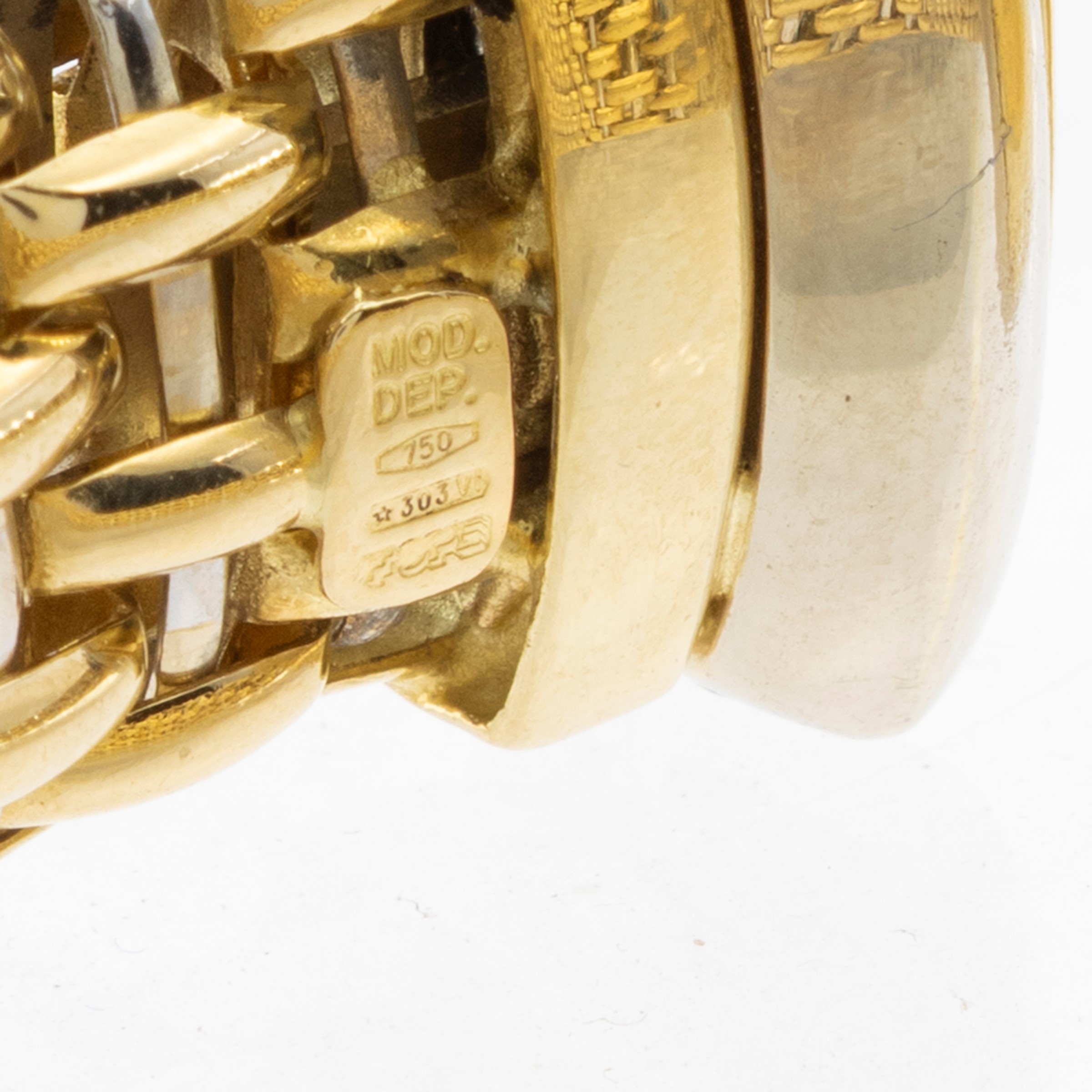 Fope, Bracciale a manetta in oro a due colori 18kt con diamanti