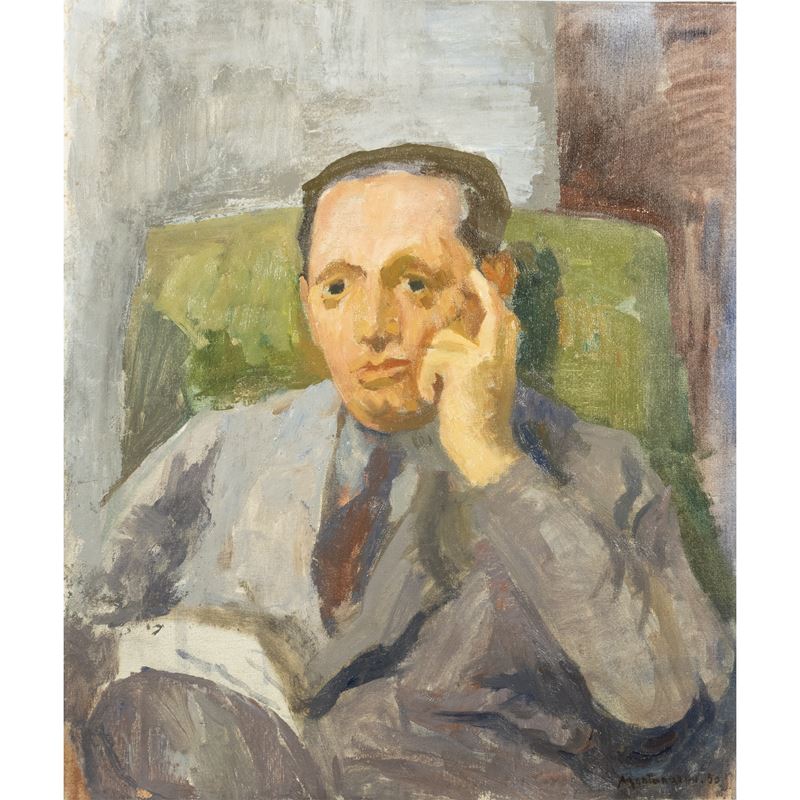 Luigi Montanarini - Ritratto di Goffredo Petrassi, olio su tela