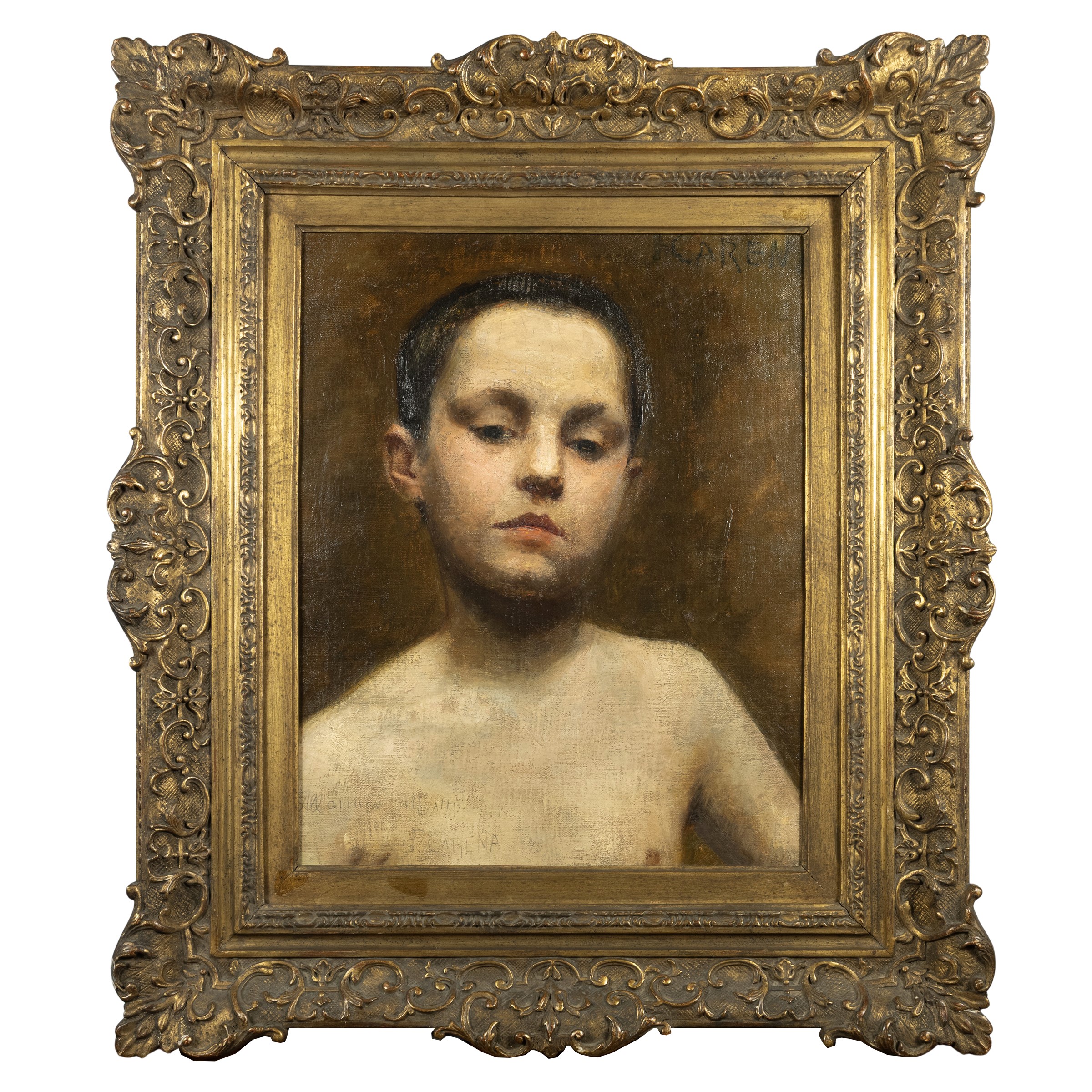 Felice Carena - Ritratto di adolescente, olio su tela del 1903