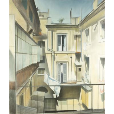 Cortile a via del Governo Vecchio, olio su tela, 1979