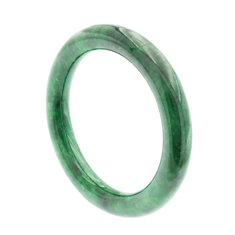 Bracciale a manetta in giada naturale verde scuro