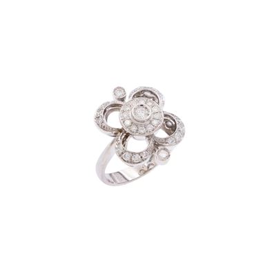 Anello in oro bianco 18 kt con diamanti, taglio brillante