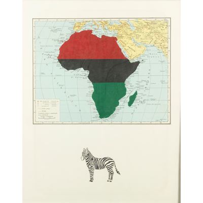 Serie africana, tecnica mista e collage su carta double-face