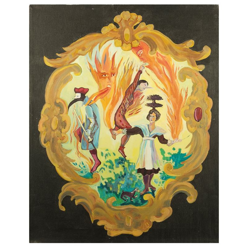 Gulia Lusikova - Memorie russe, olio su tela