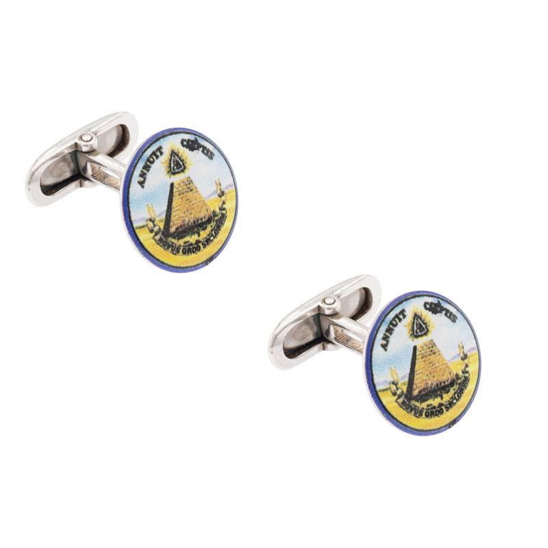 Gemelli in argento 925 e smalto policromo