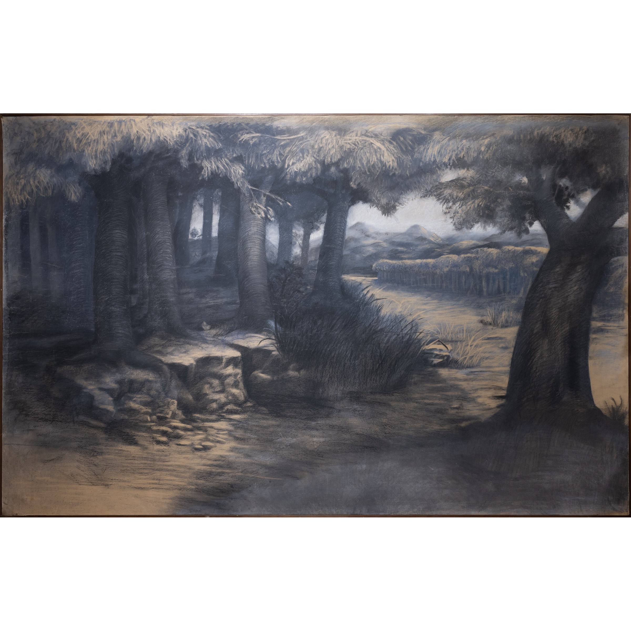 Marco Antonio Tanganelli - Bosco di Iside, carboncino su carta intelata