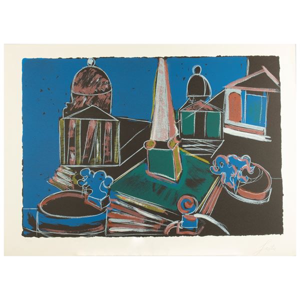 Tano Festa - "Piazza del Popolo di notte"