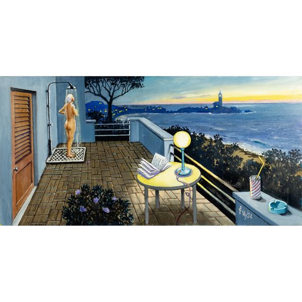 Sergio Ceccotti - "Sera d'estate in terrazza"