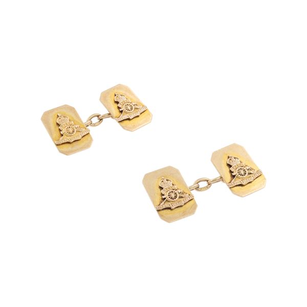 Gemelli regimental in oro giallo 9kt