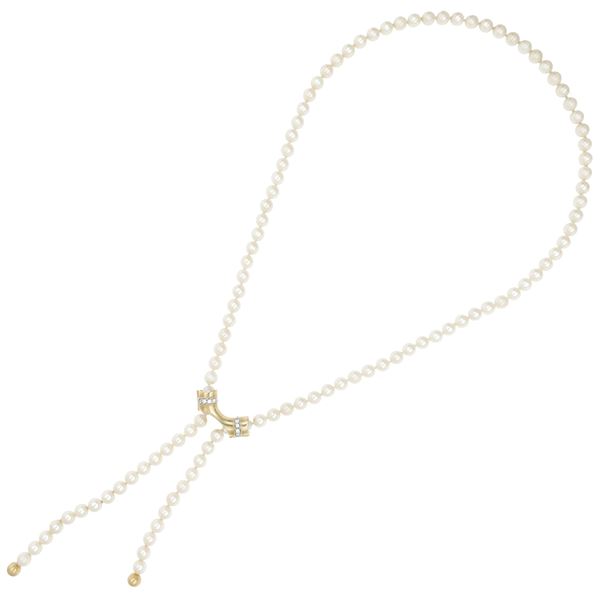 Collana saliscendi ad un filo di perle coltivate