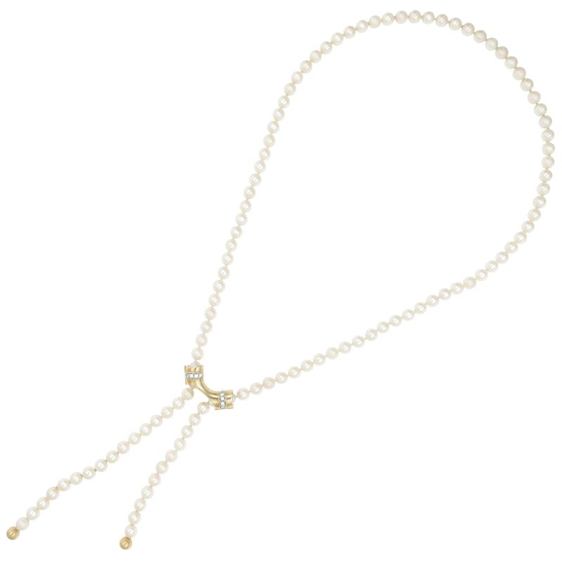 Collana saliscendi ad un filo di perle coltivate